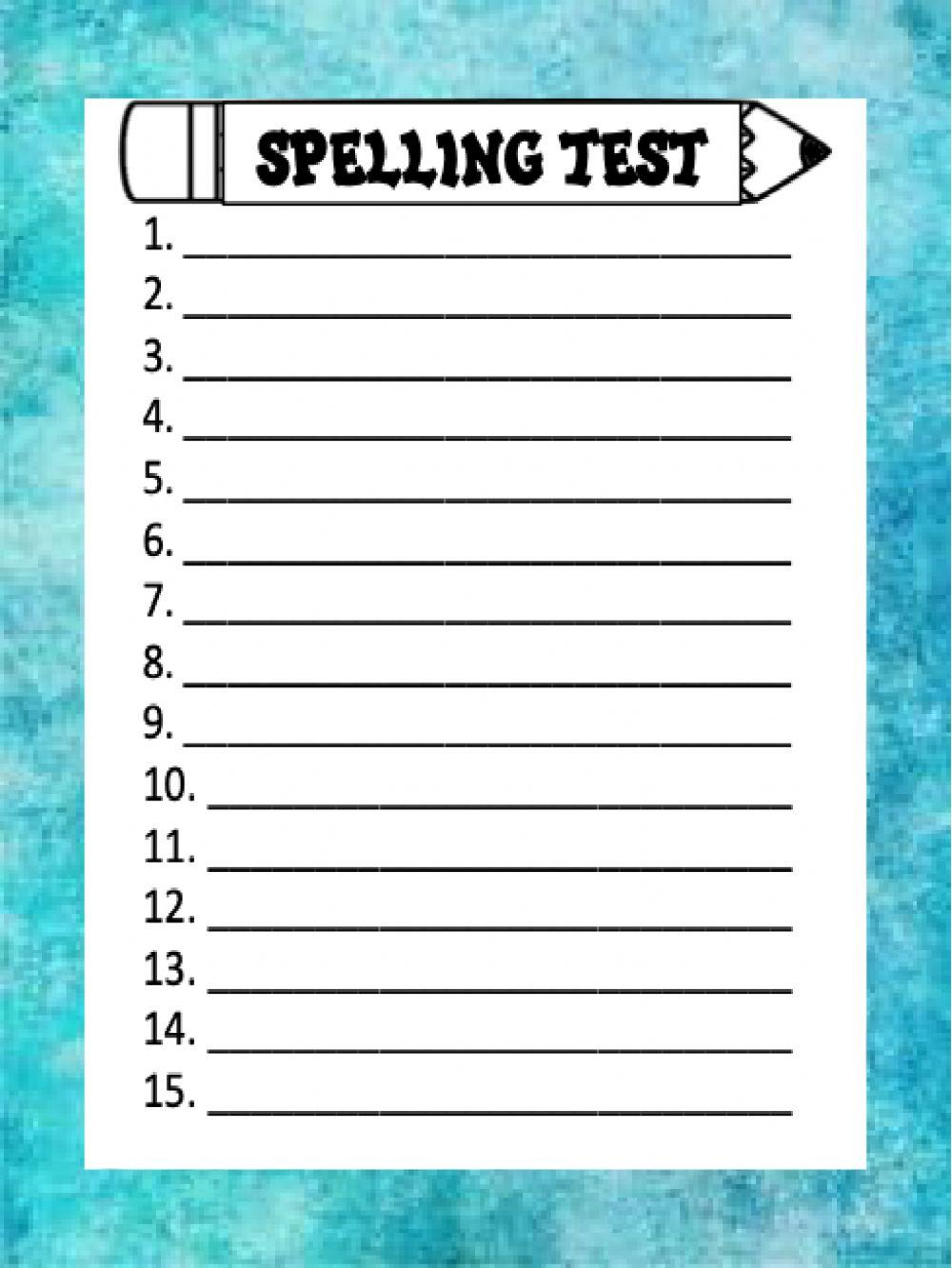 Spelling Assessment, Mod2, week3