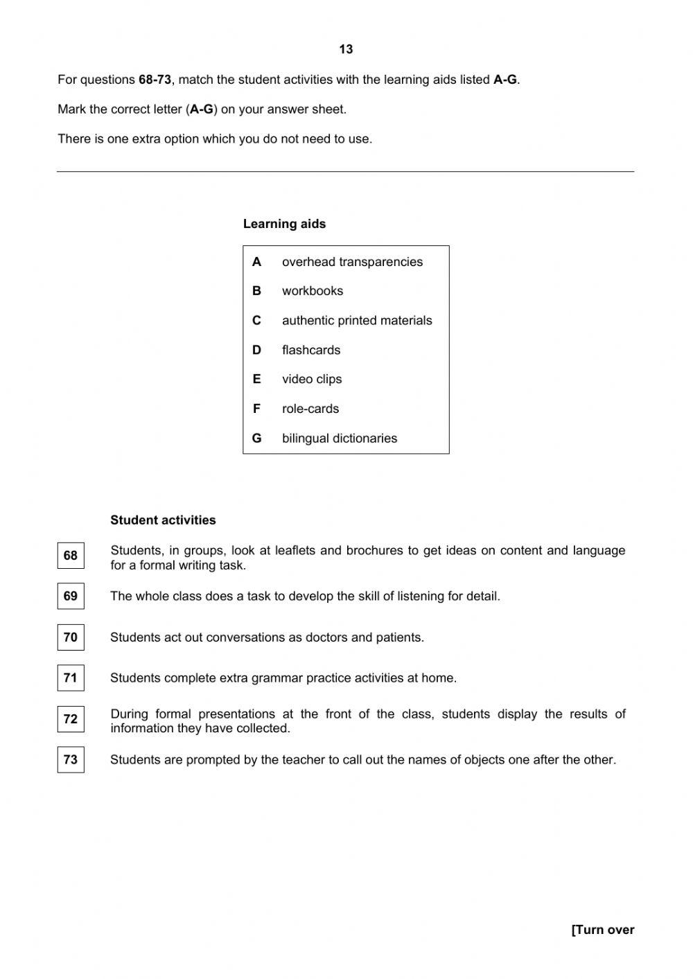 TKT Module 2 Test Part 2 Questions 41 to 80