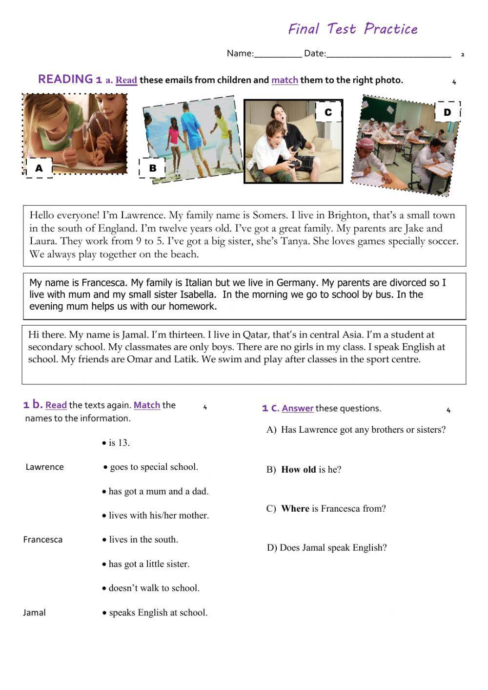 Practise 3 for final  test