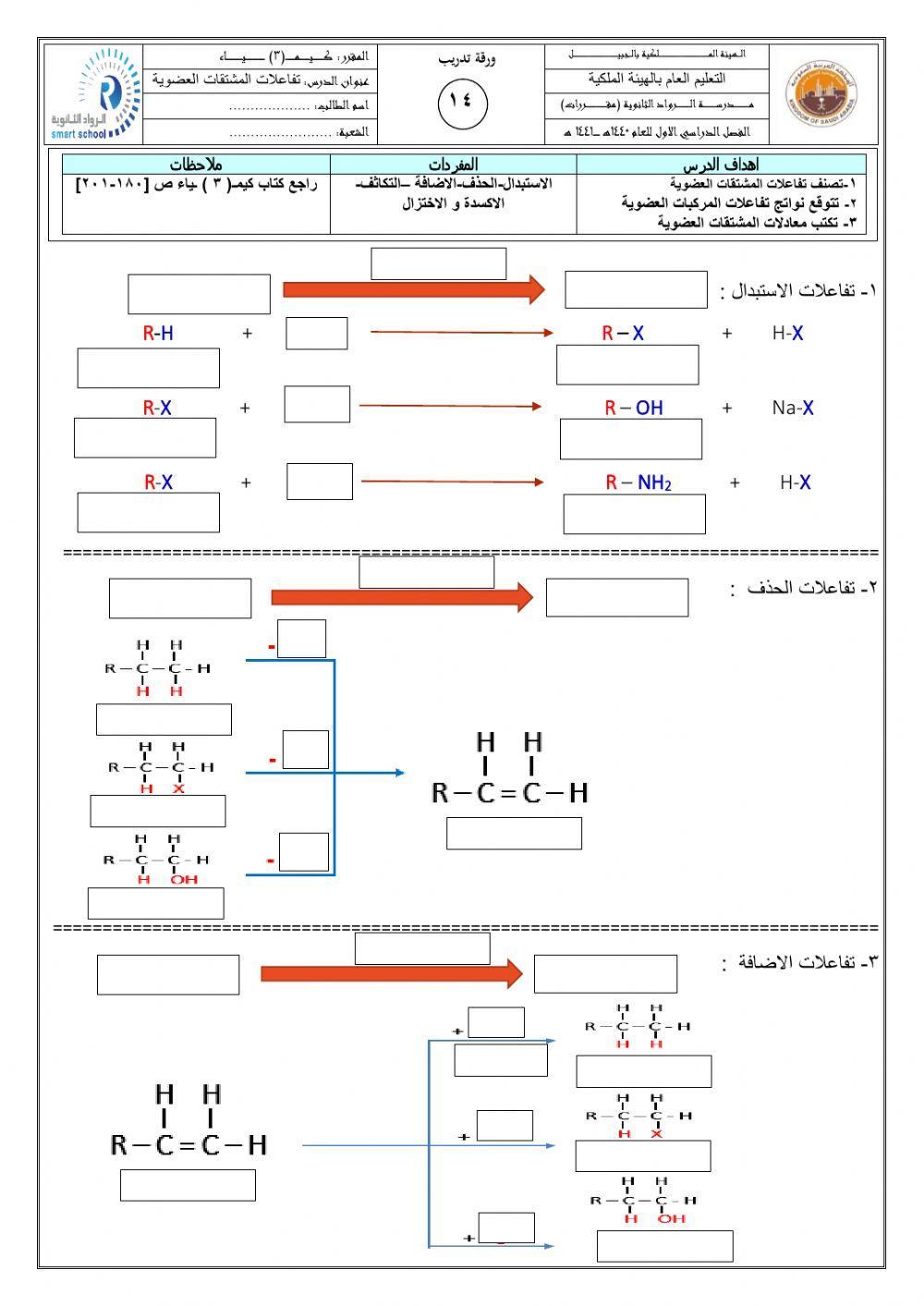 تفاعلات المشتقات العضوية