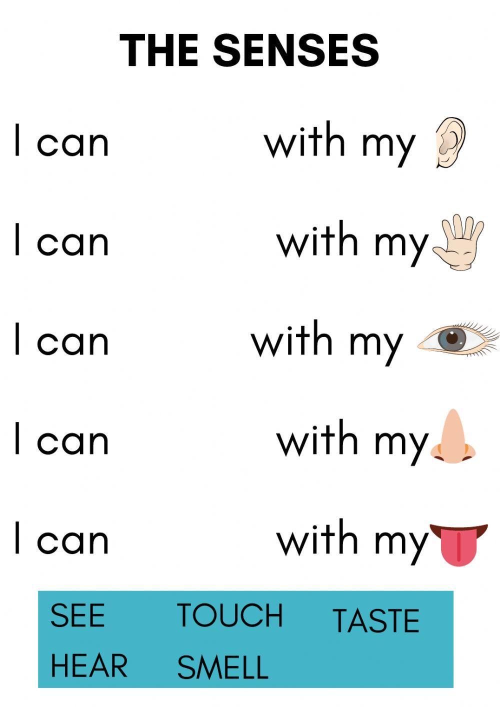 Parts of the body, feelings and senses