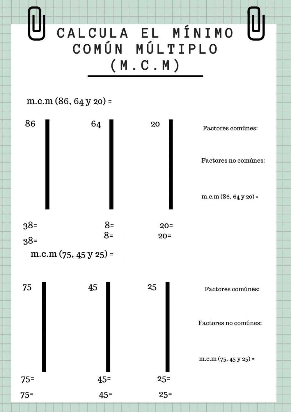 Mínimo Común Múltiplo