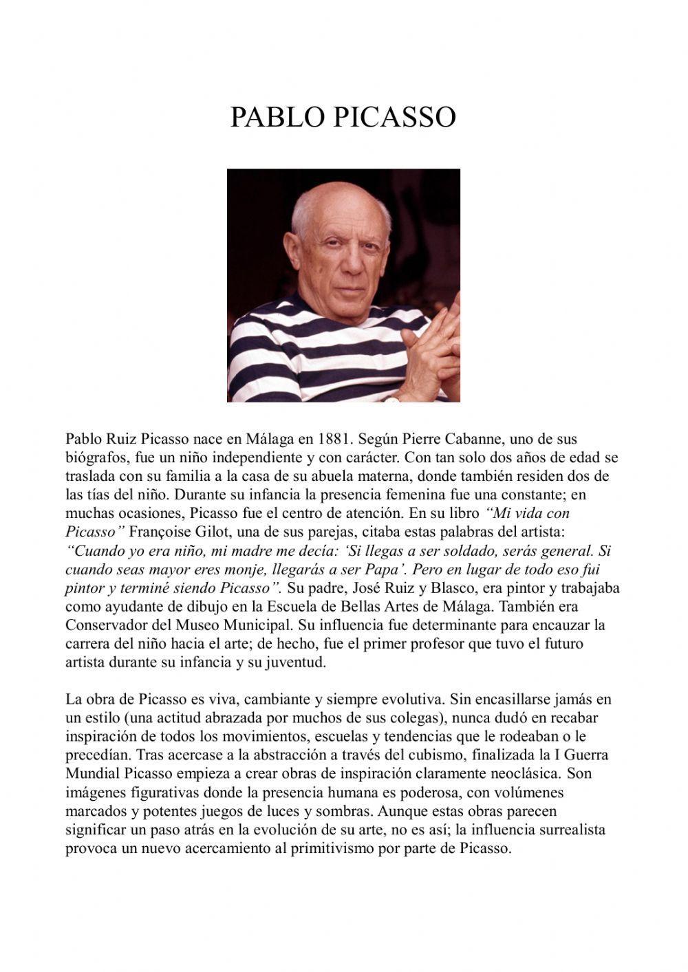 pablo picasso biografía