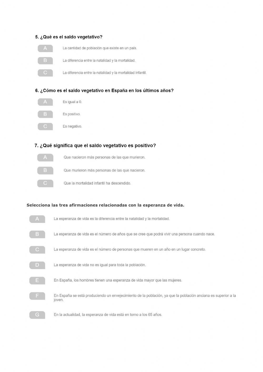 La población de España La población de España
