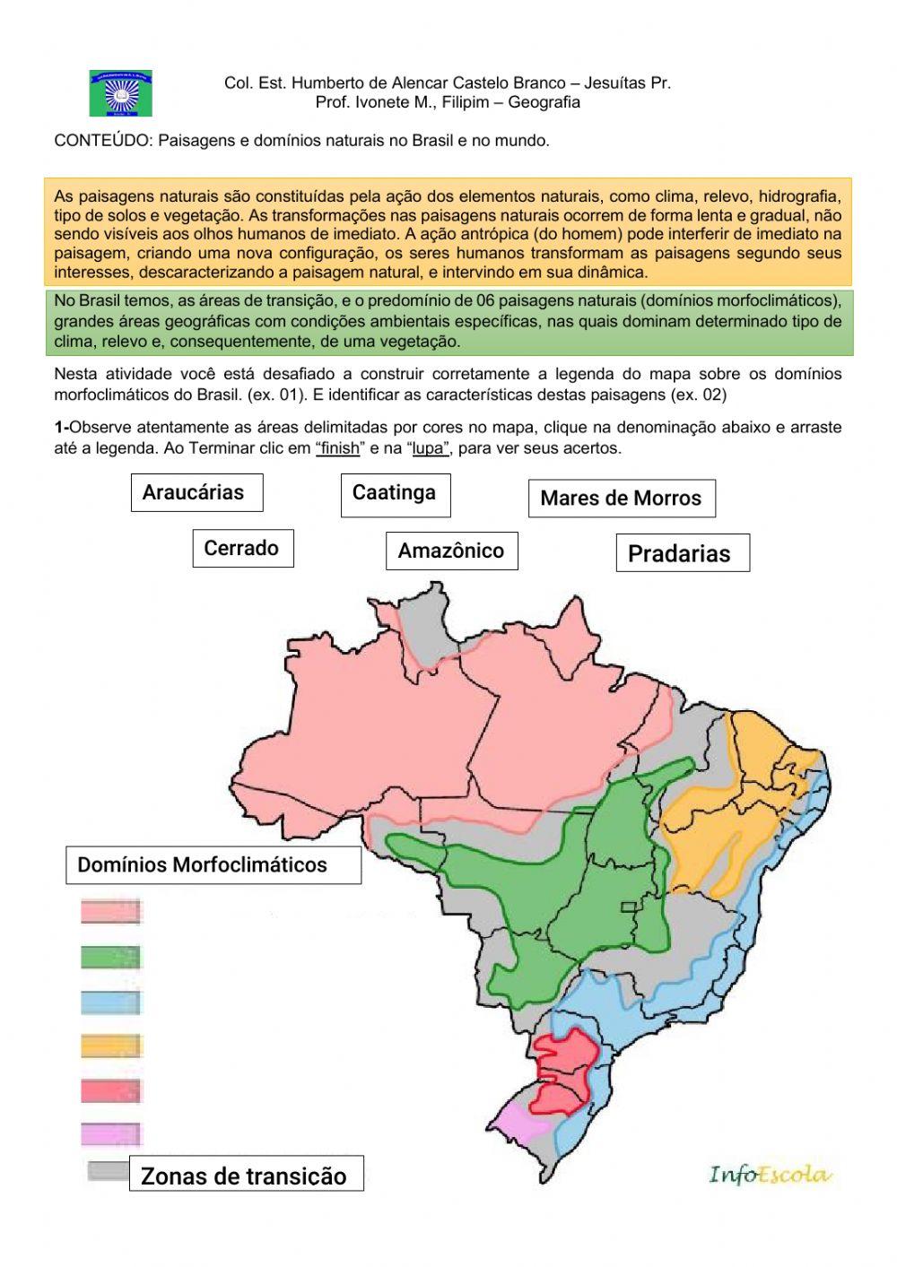 Paisagens e domínios naturais no Brasil e no mundo