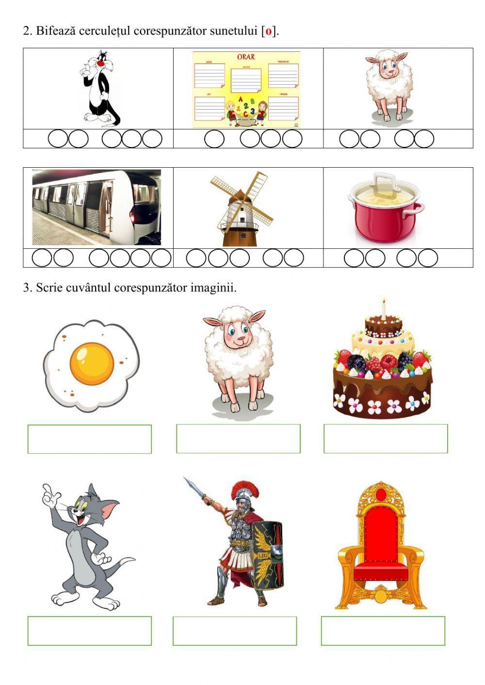 Sunetul o și literele o, O