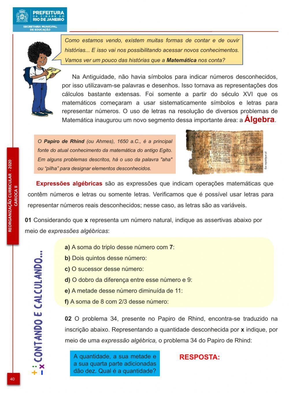 problemas de palavras matemáticas