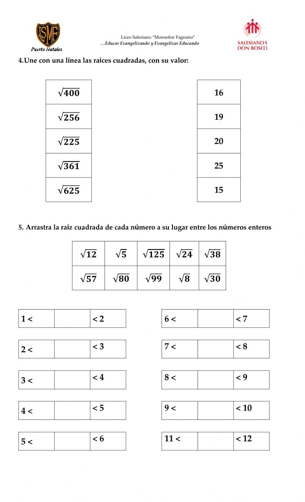 Actividad de cierre Potencias y Raíces
