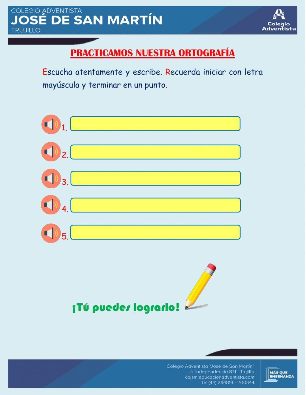 Dictado de oraciones