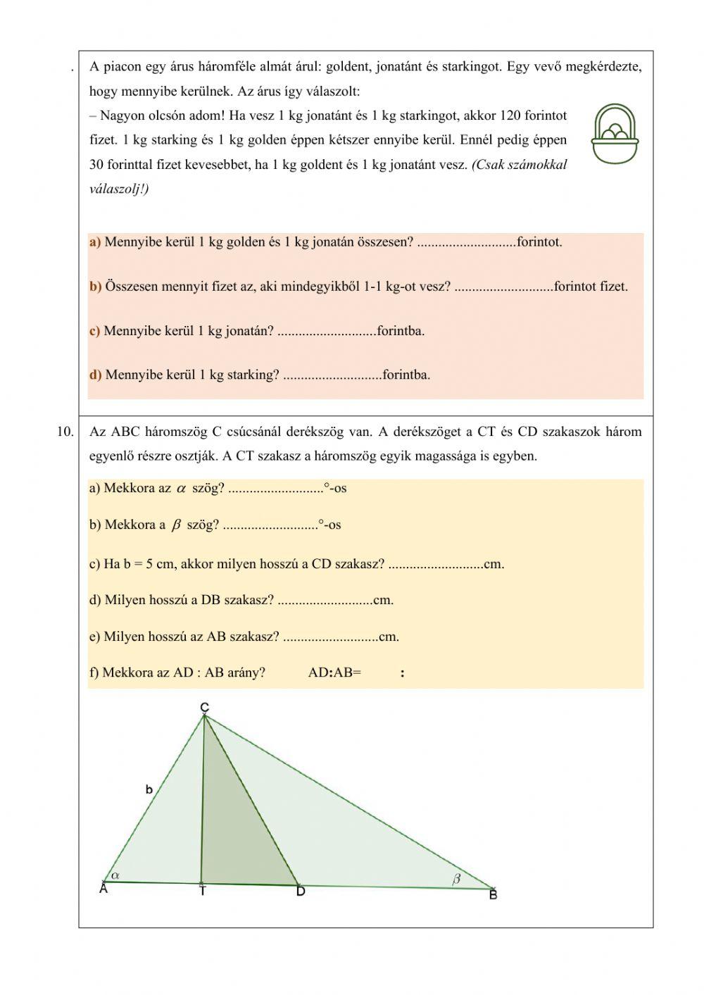 Math Worksheet