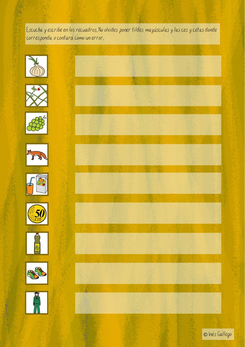 Ortografía - za, ce, ci, zo, zu