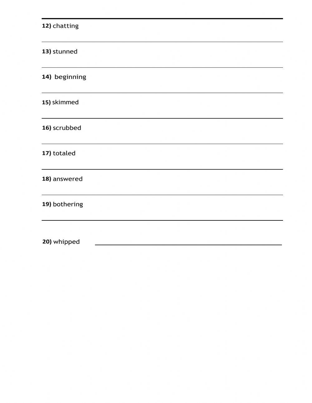 Lesson 8 - Adding –ed and –ing - Write a Sentence
