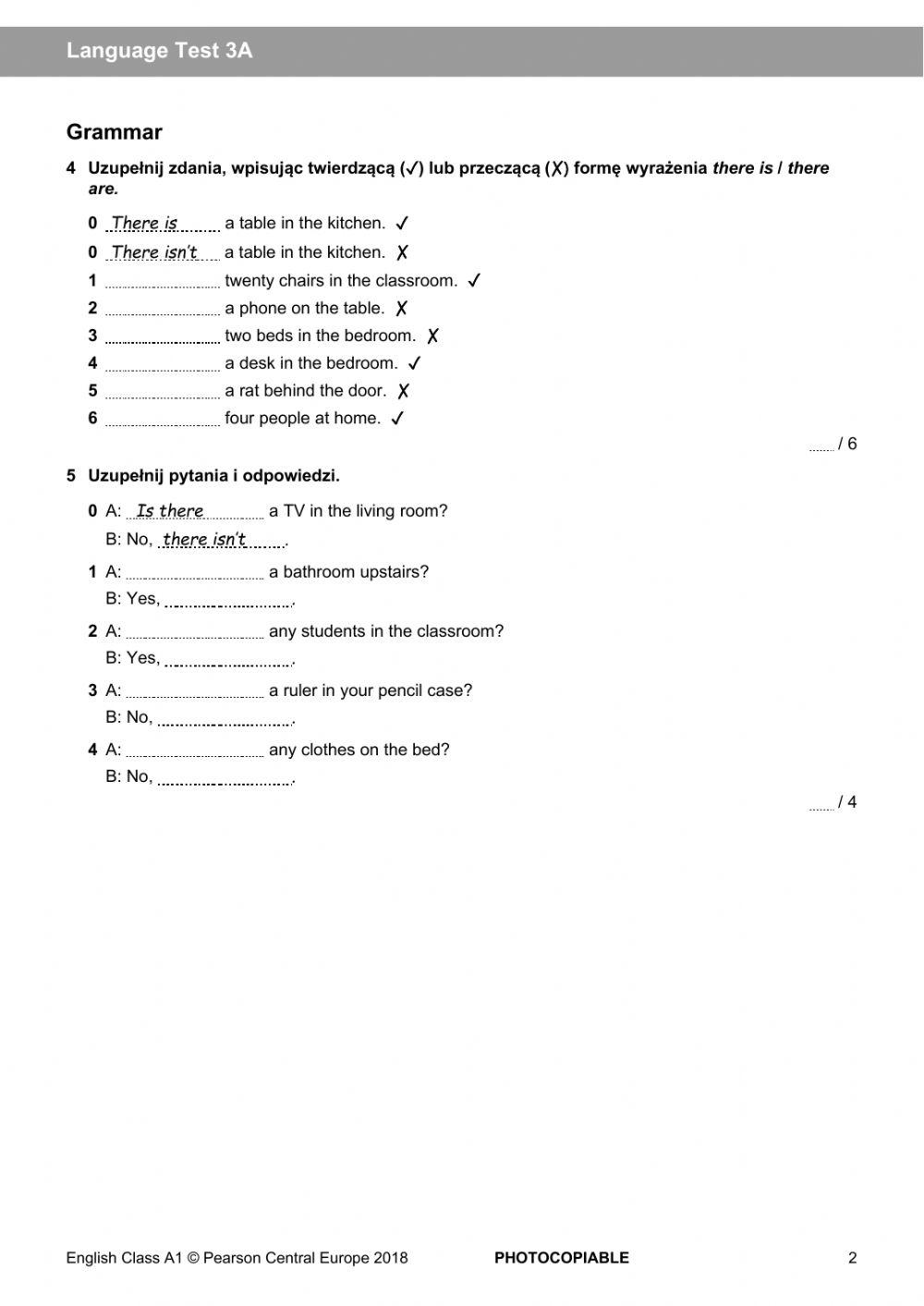 English Class A1+ Unit 3 Test 4485885 | English Class A1 Unit 3 test | Beata Kokoszka