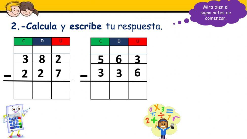 Adiciones y sustracciones con Reagrupación y Desagrupación