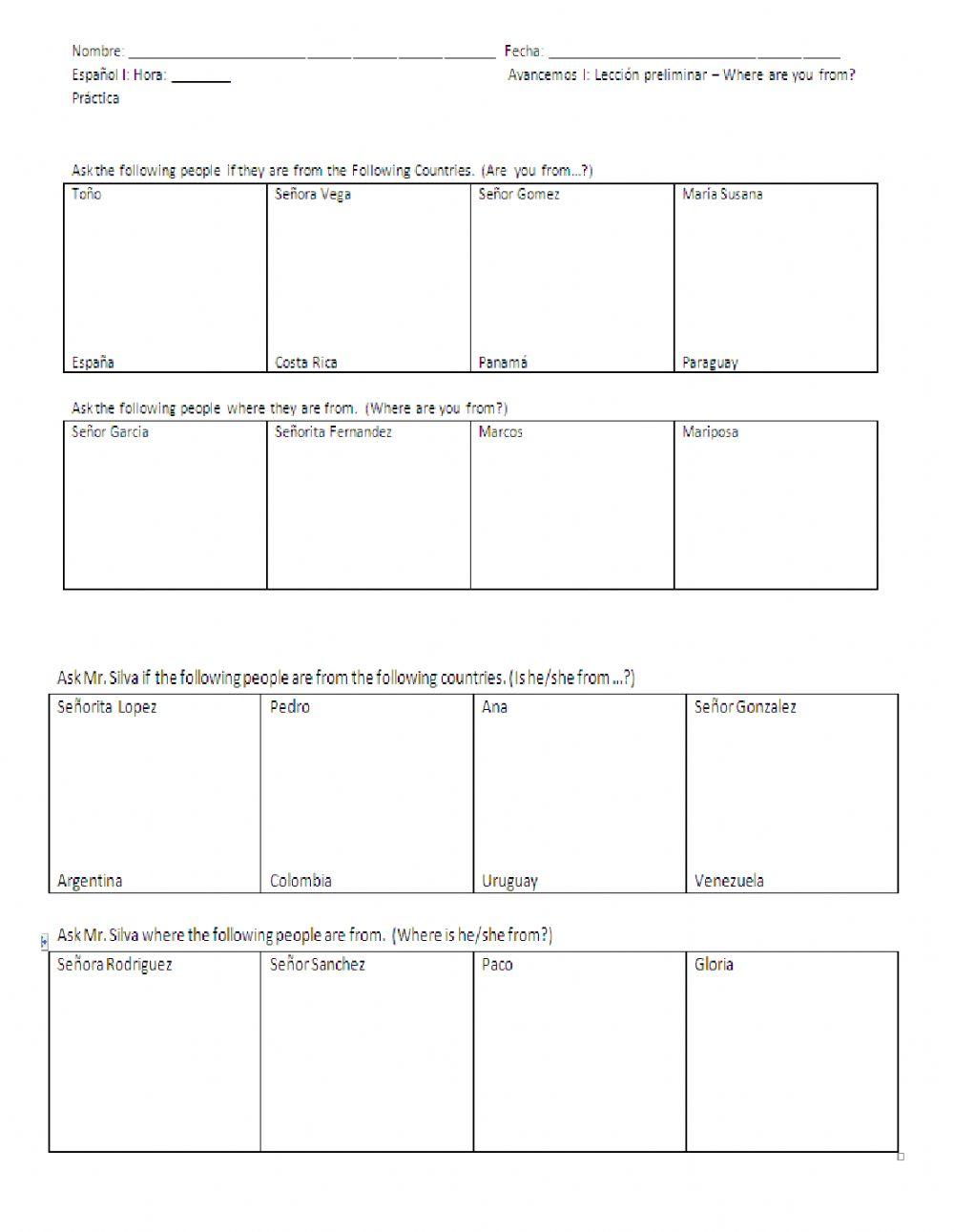 Sp1 Where are you from? 11 EASY