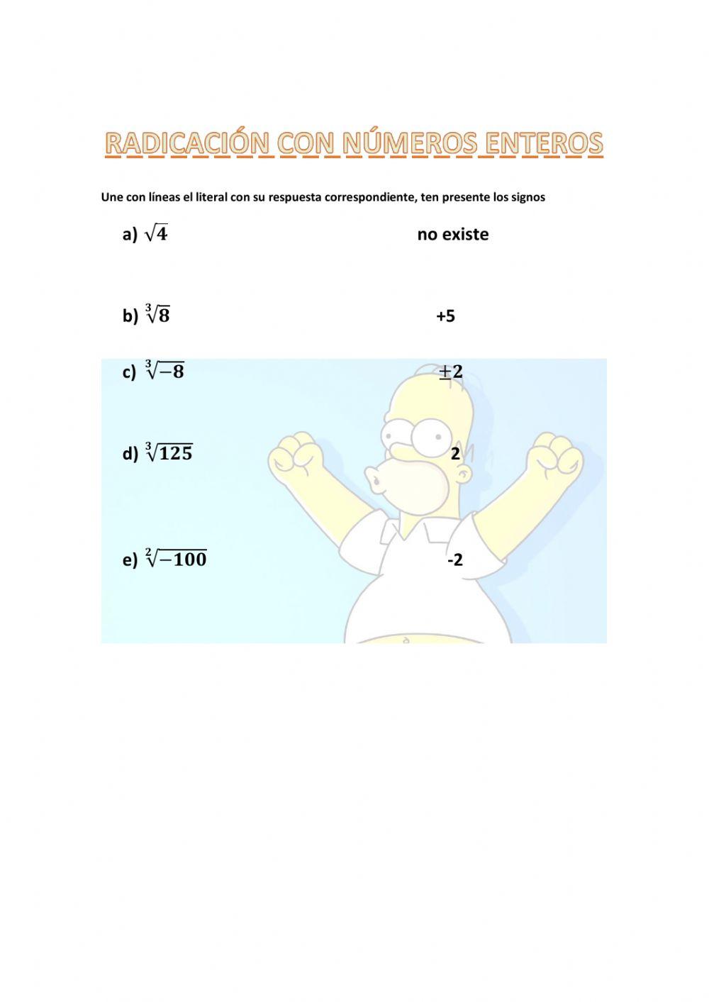 Radicación de números enteros