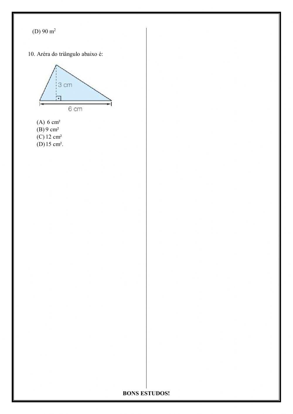 Aréas de figuras planas