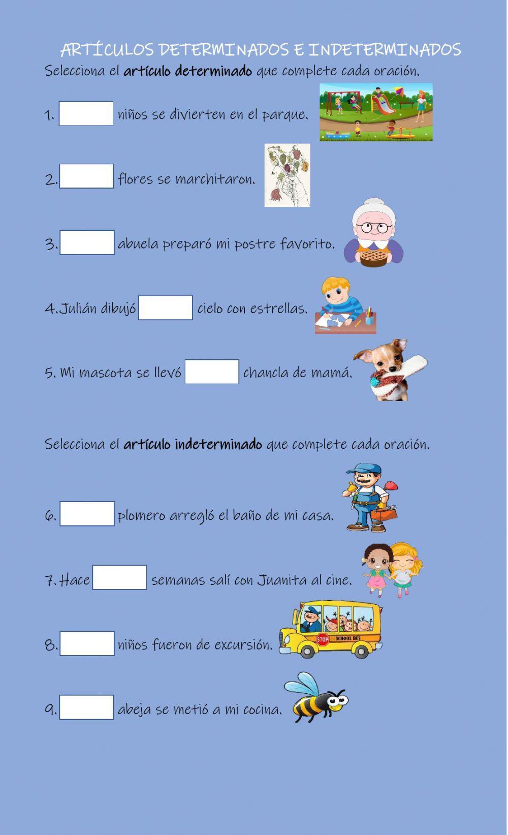 Artículos determinados e indeterminados