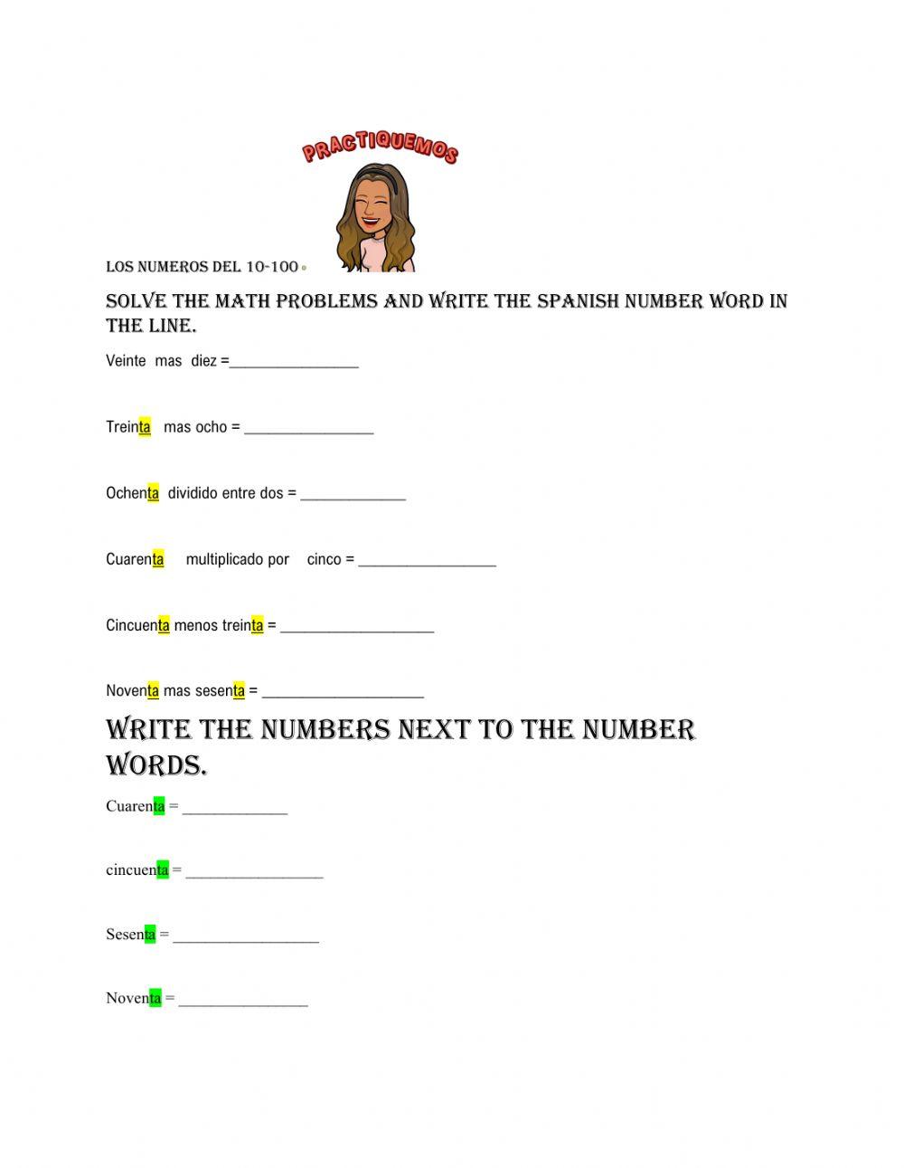 Los numeros 10-100 - Hora