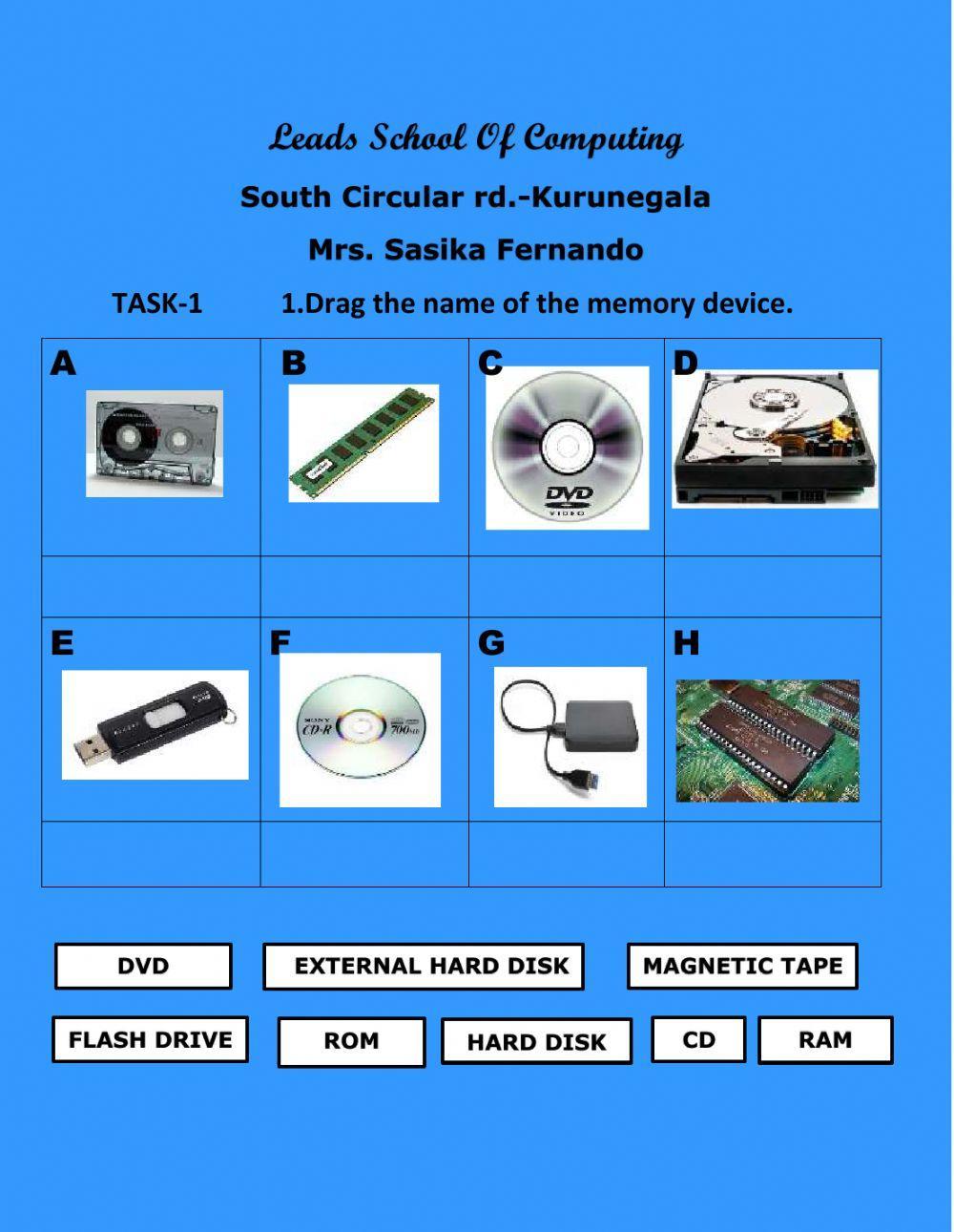 544986 | Computer memory | sasika12 | LiveWorksheets