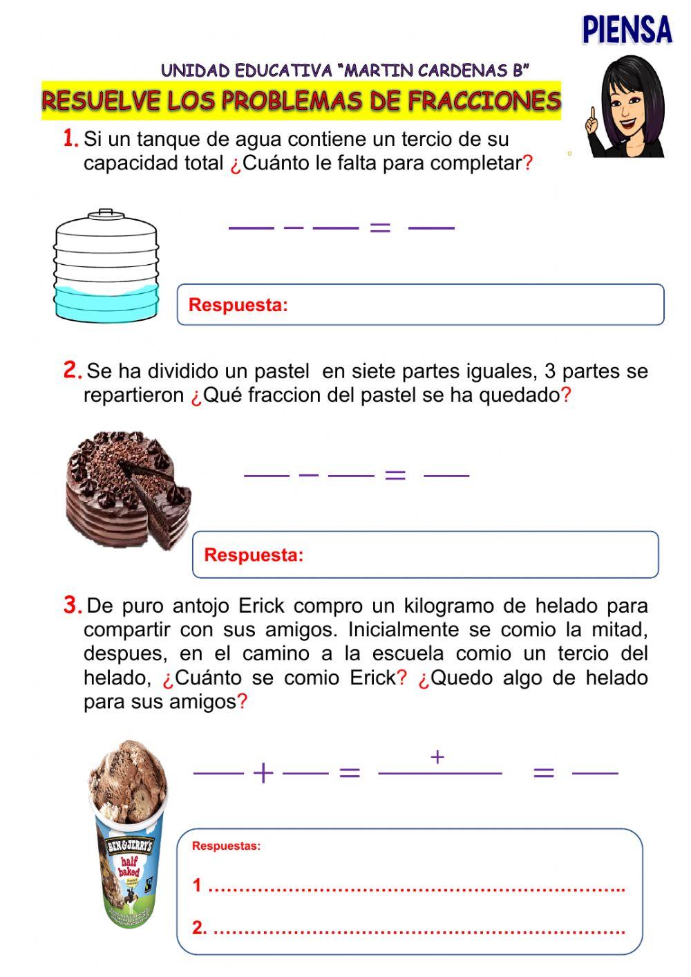 Problemas de fracciones