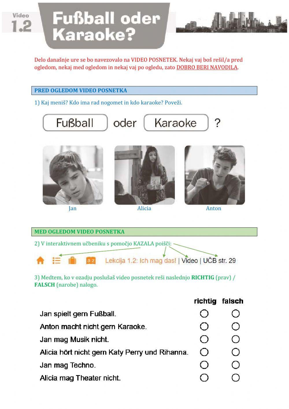 Fussball oder Karaoke - Video Ergänzung