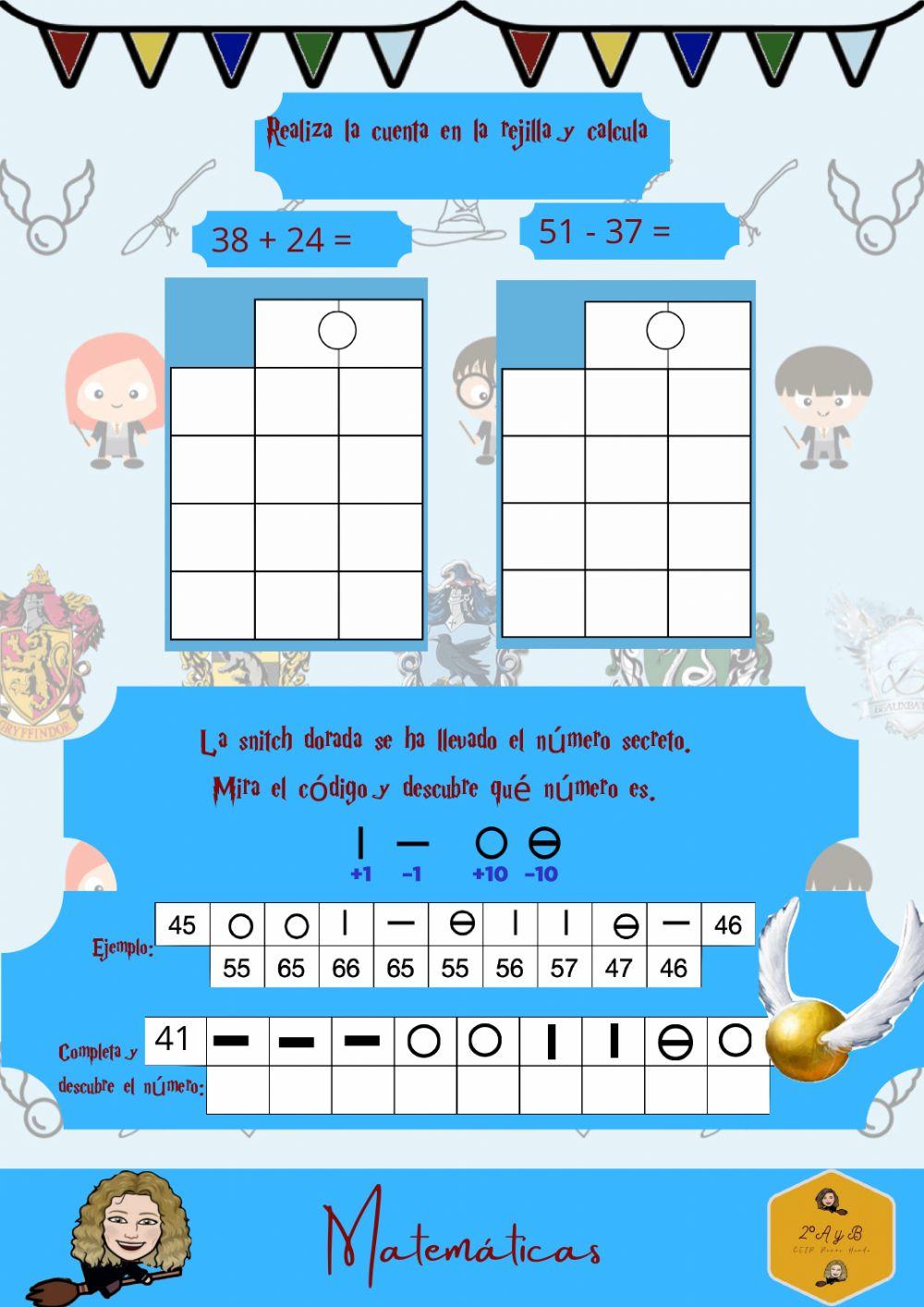 Suma resta ABN símbolos