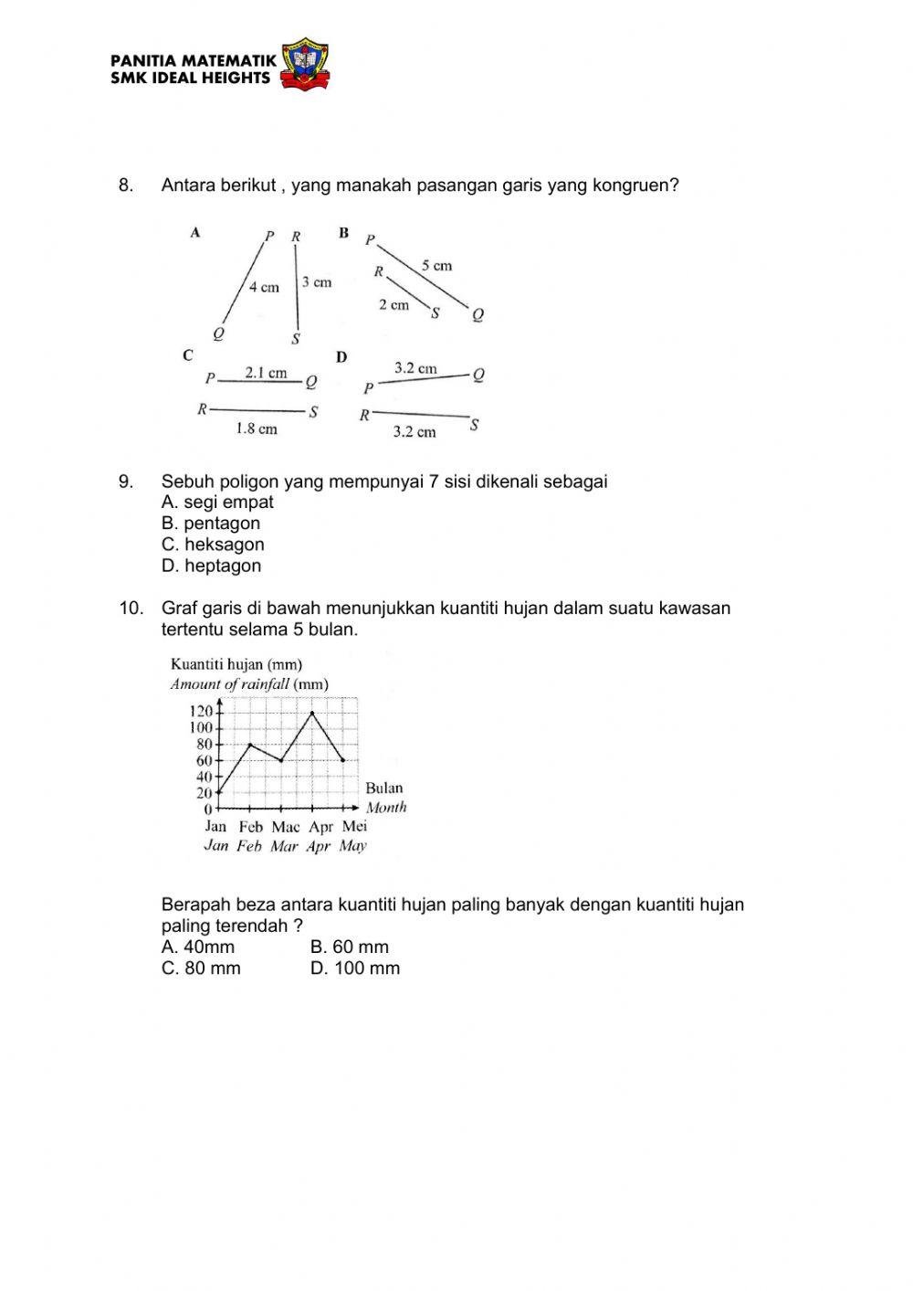 Ulangkaji matematik tingkatan 1