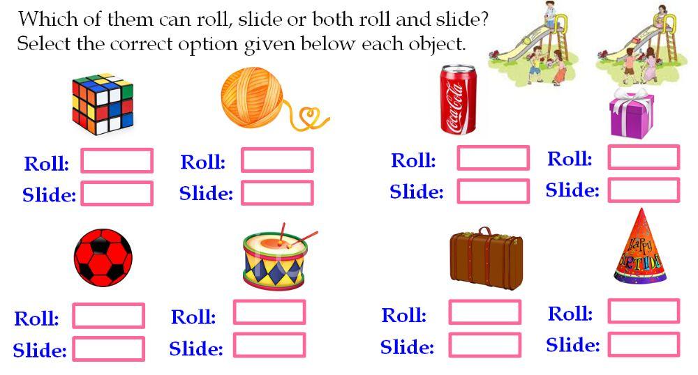 3D shapes - Rolling and Sliding
