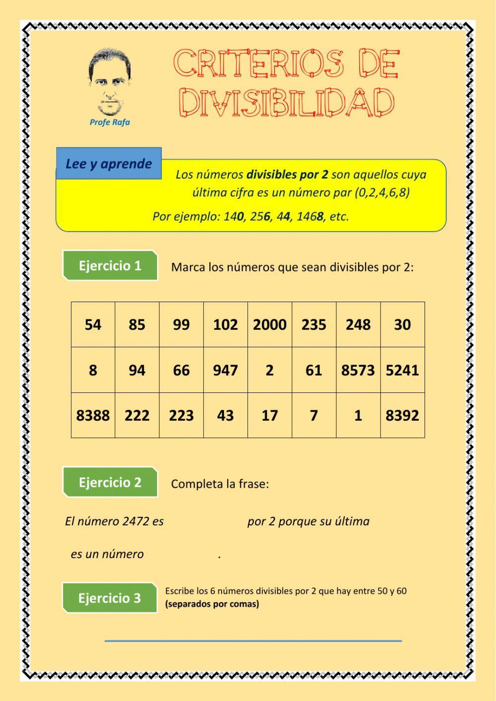 Números divisibles por 2