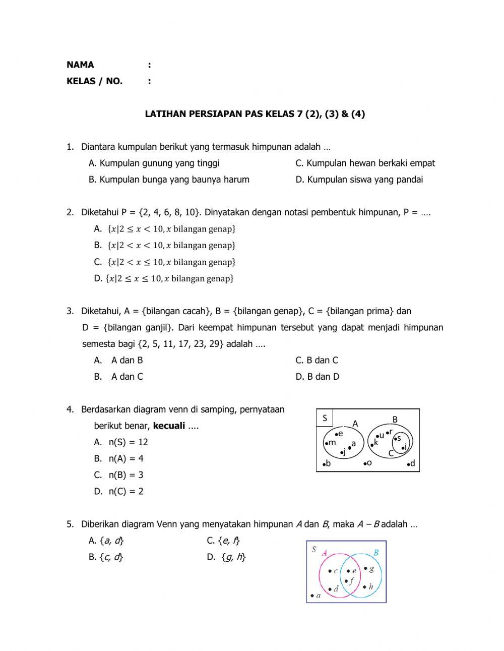 Lat pas kls 7 (2), (3), (4)