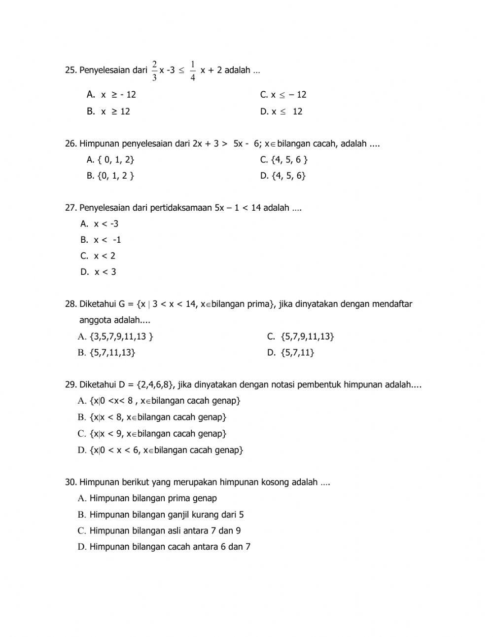 Lat pas kls 7 (2), (3), (4)