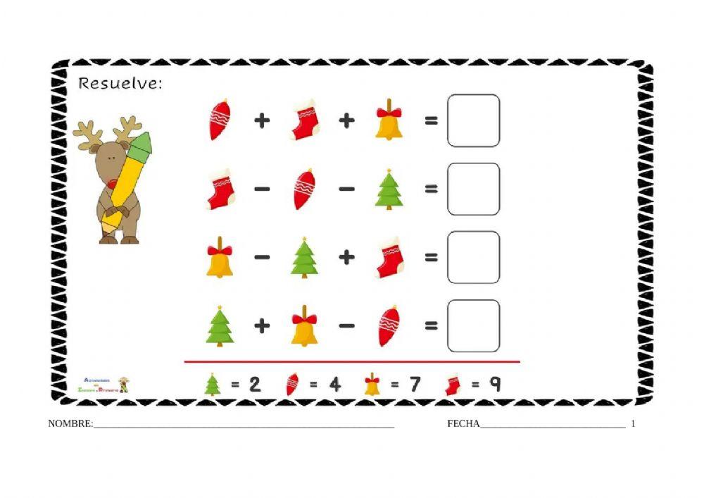 Operaciones combinadas navideñas