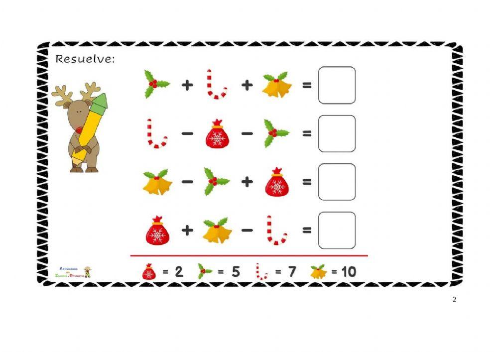 Operaciones combinadas navideñas