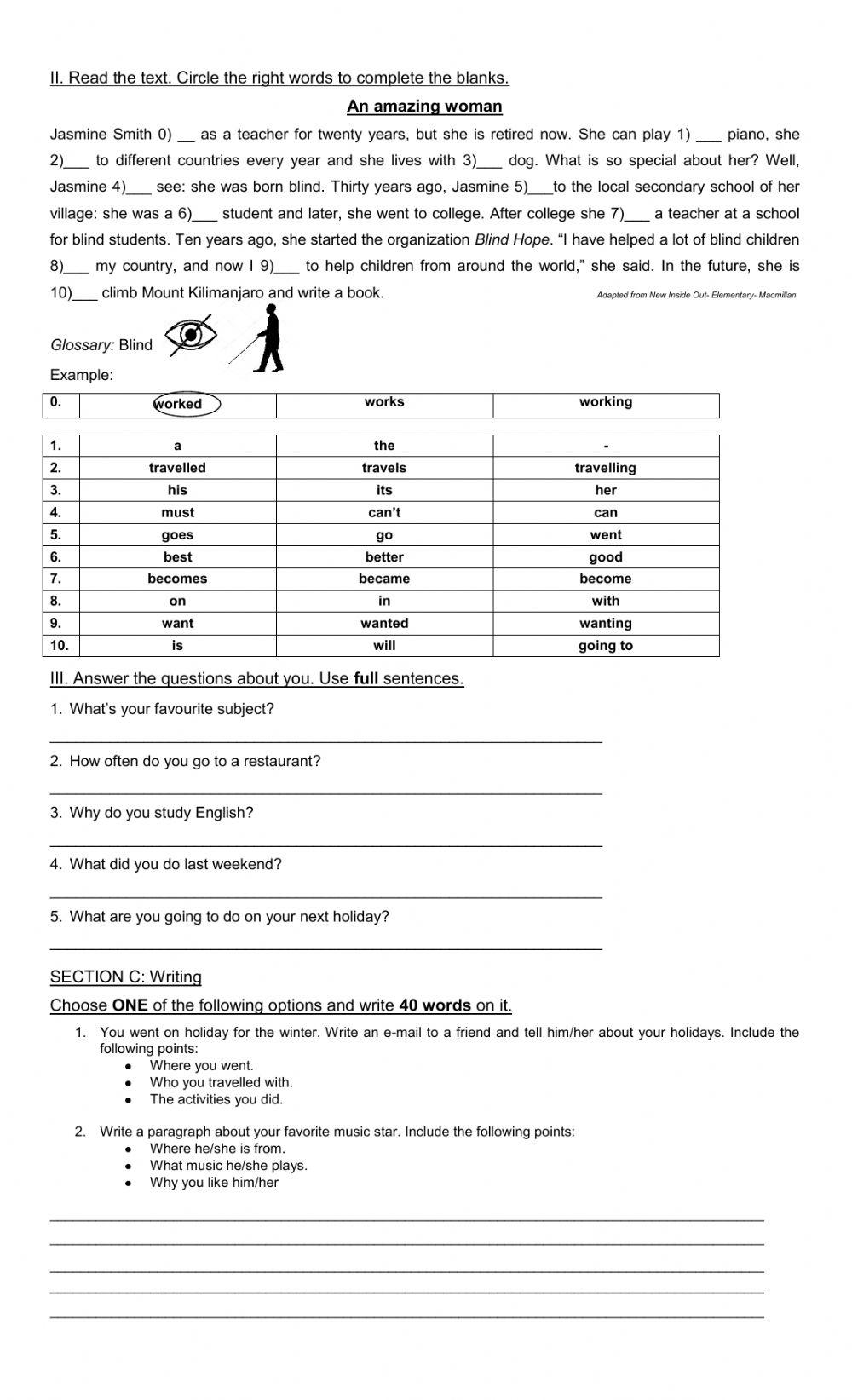 Teens 1 - Mock exam