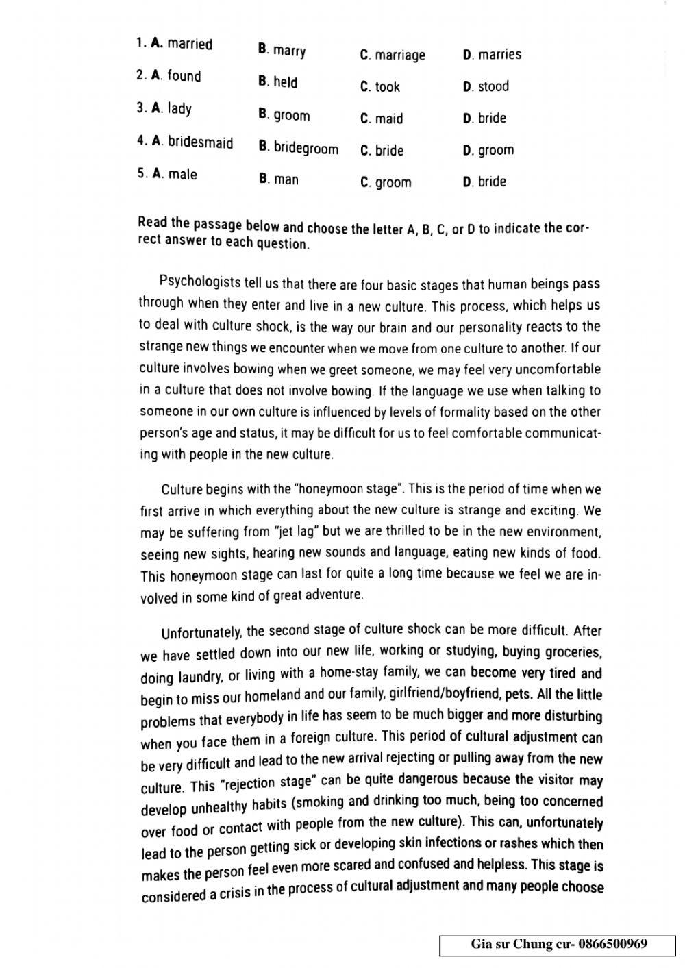 Lớp 10 - Kiếm tra 45p (unit 6,7 test 20)