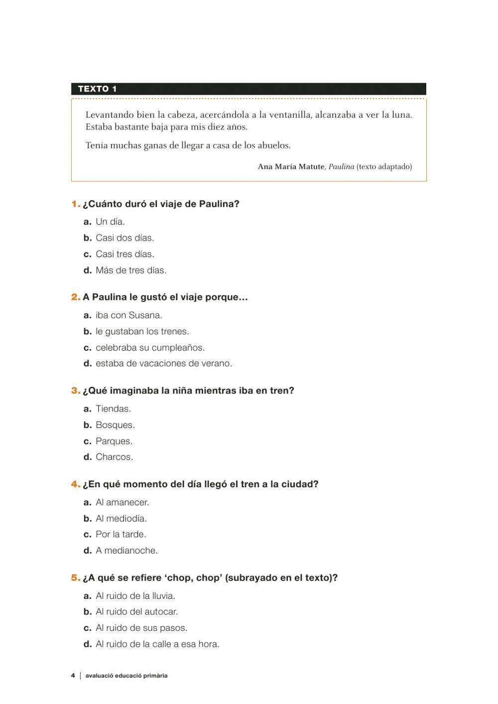 Comprensión lectora-camino de las montañas-