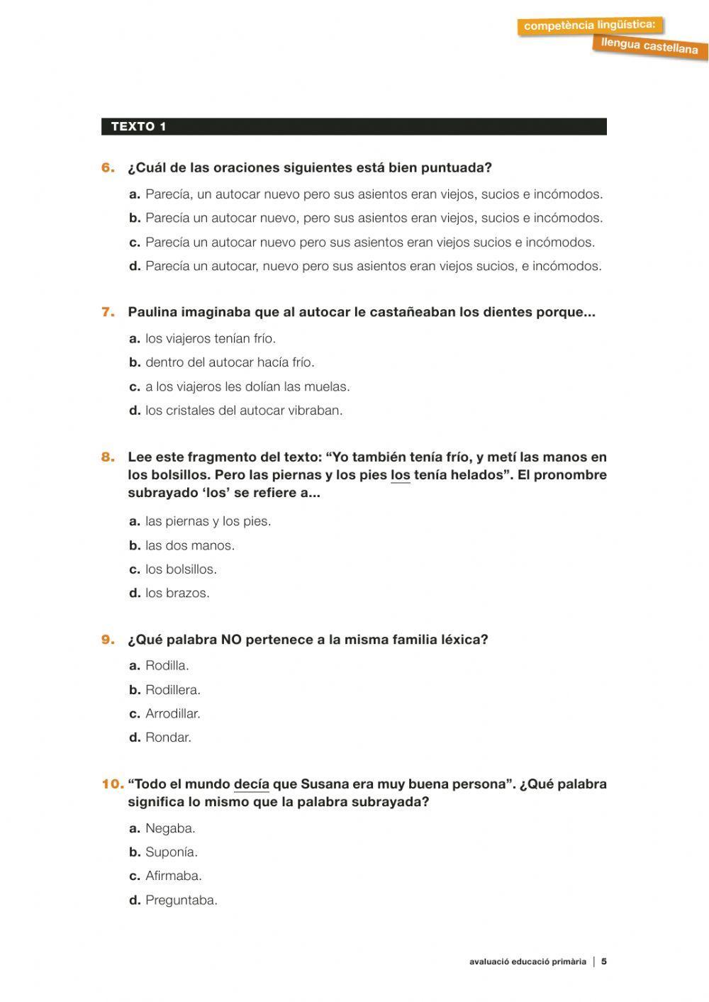 Comprensión lectora-camino de las montañas-