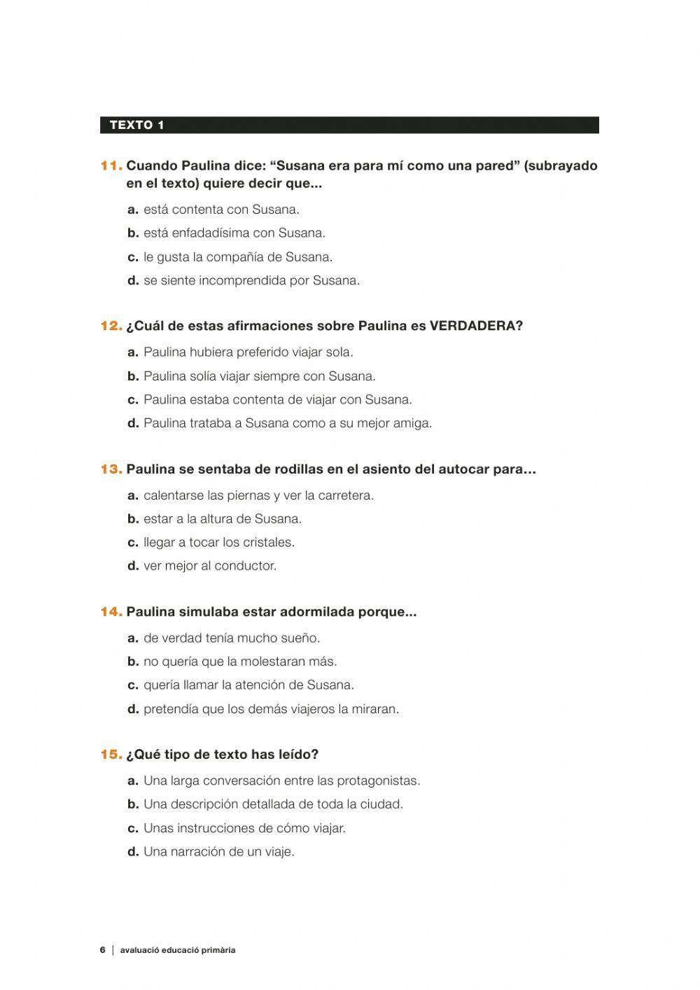 Comprensión lectora-camino de las montañas-