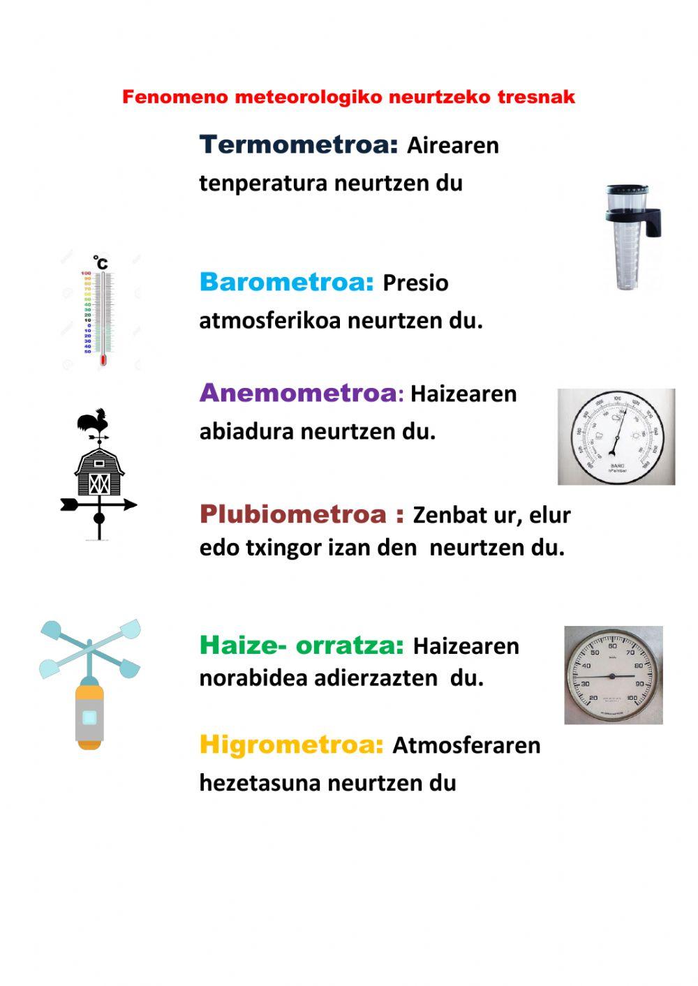 Fenomeno meteorologiko neurtzeko tresnak