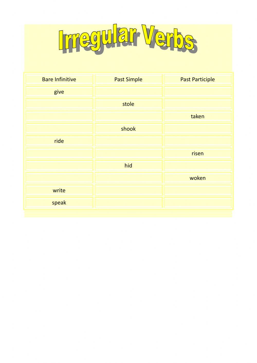 Irregular Verbs