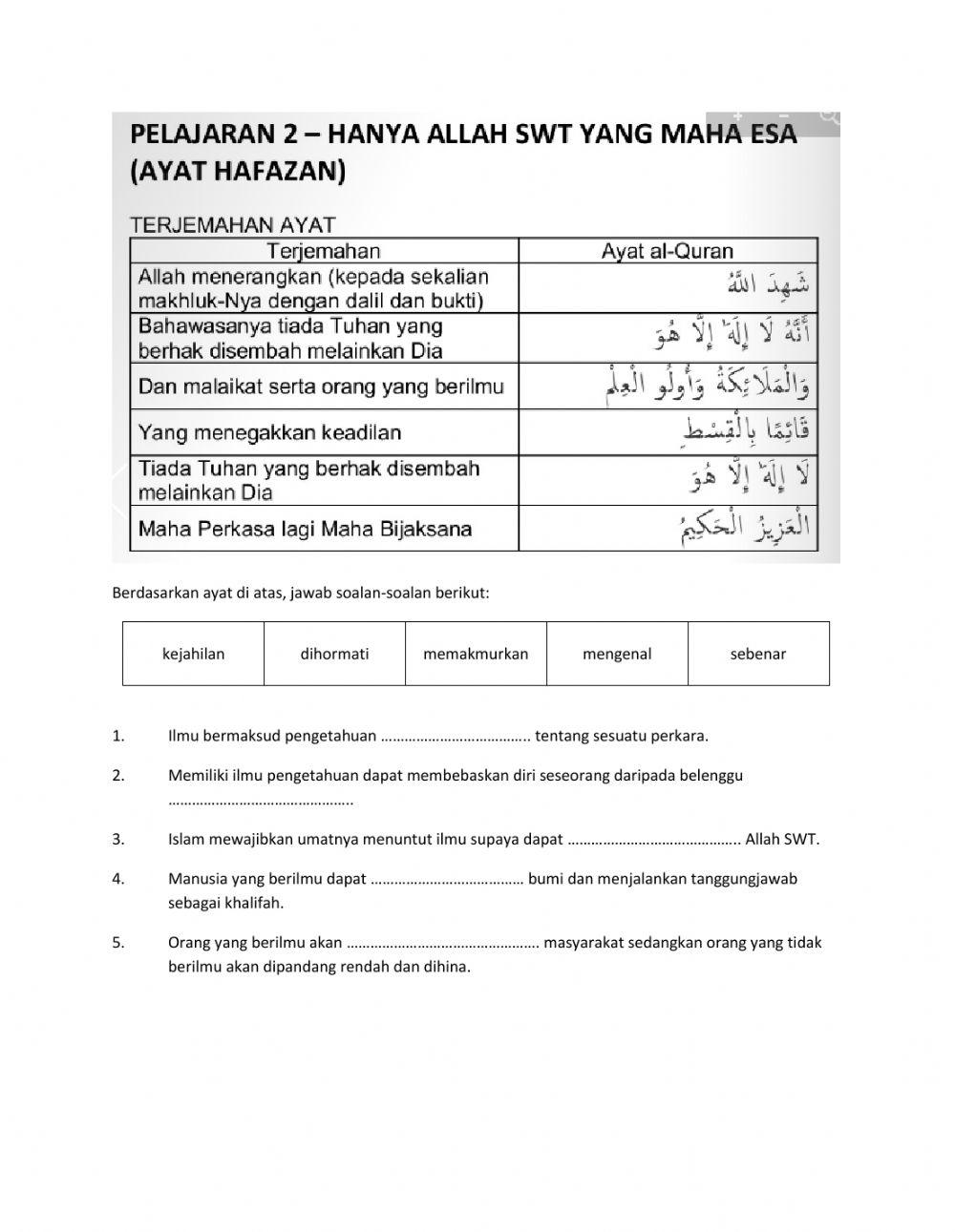 Pendidikan Islam tingkatan 2