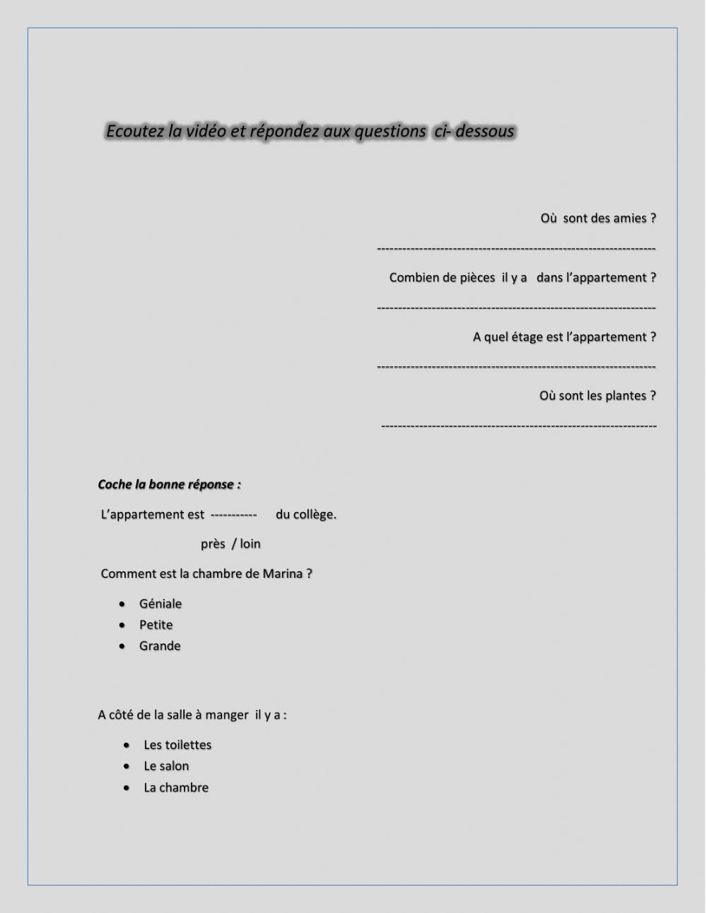 Décrire appartement