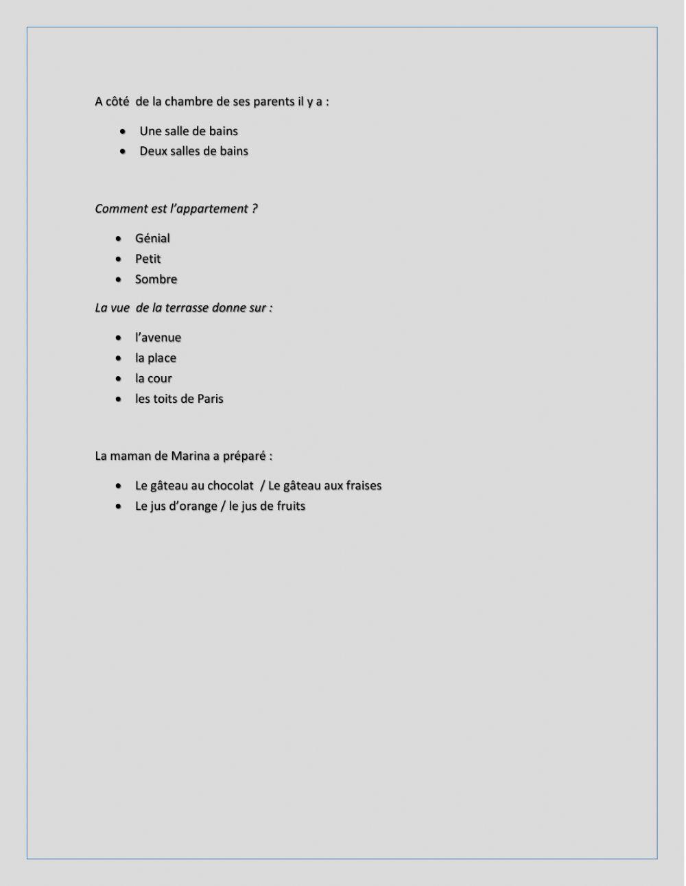 Décrire appartement