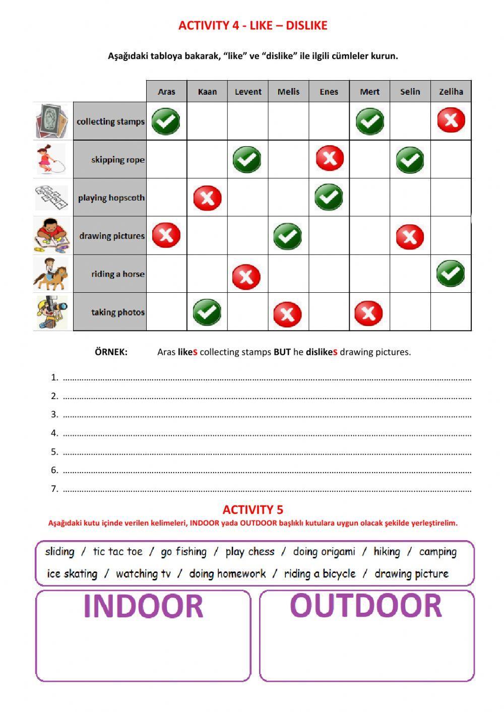 5.3. Games and Hobbies Activity