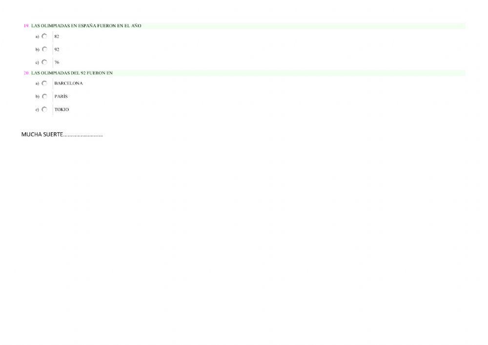 Cuestionario de Los juegos olímpicos: curiosidades a investigar
