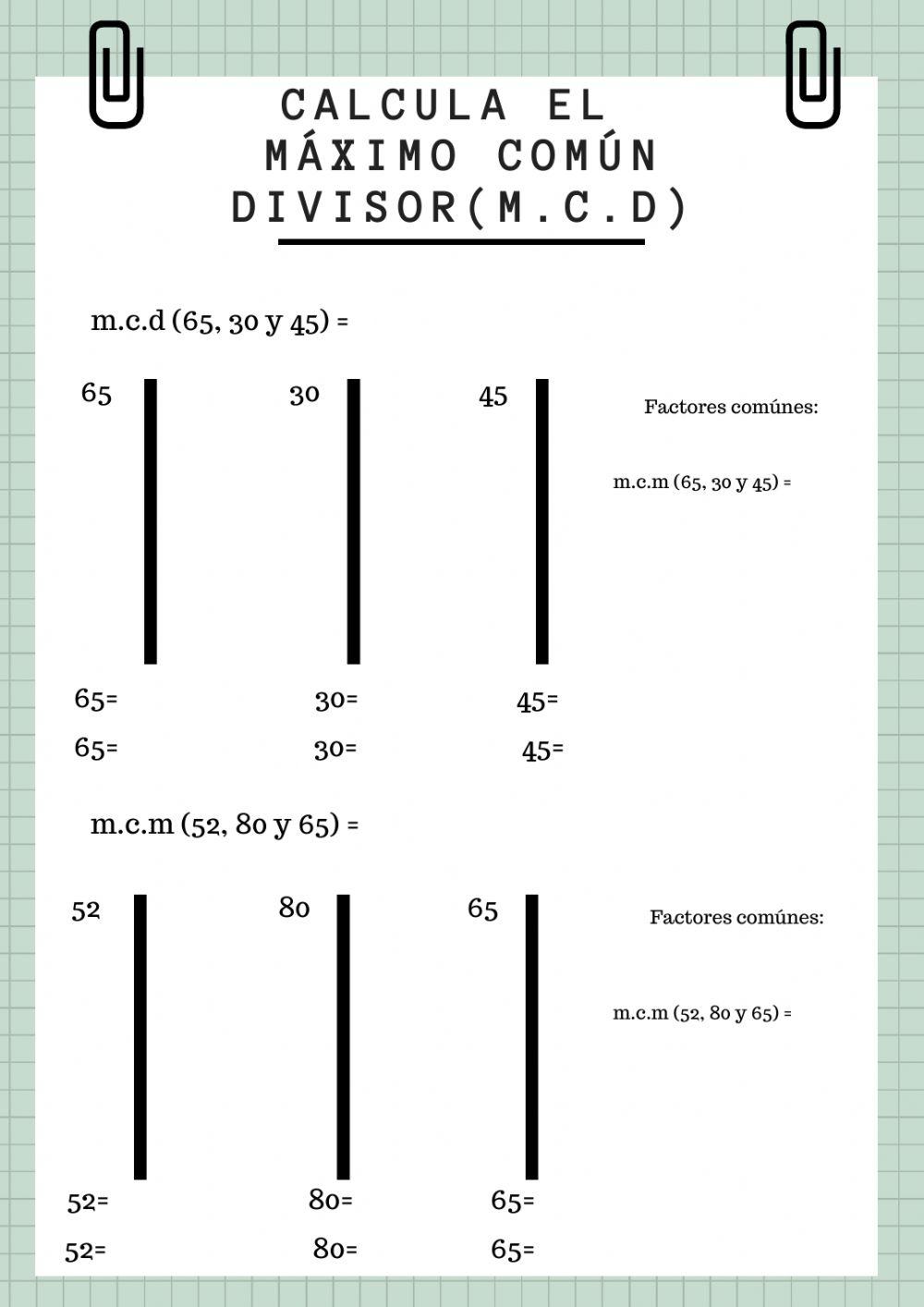 Máximo Común Divisor