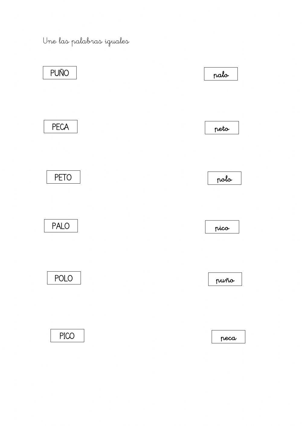 Mayúsculas-minúsculas. palabras con p