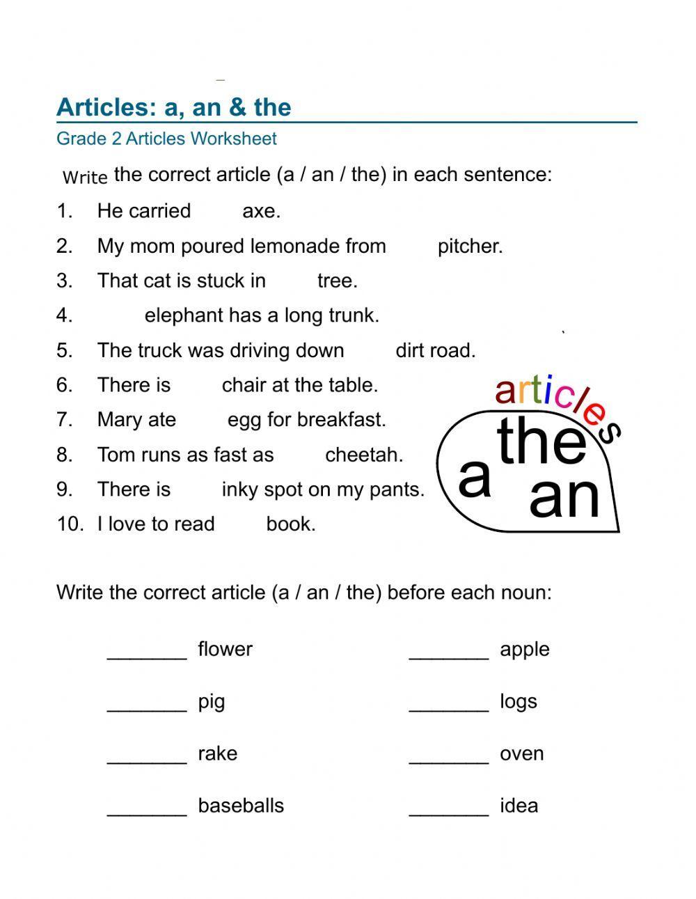Articles - A, an, the