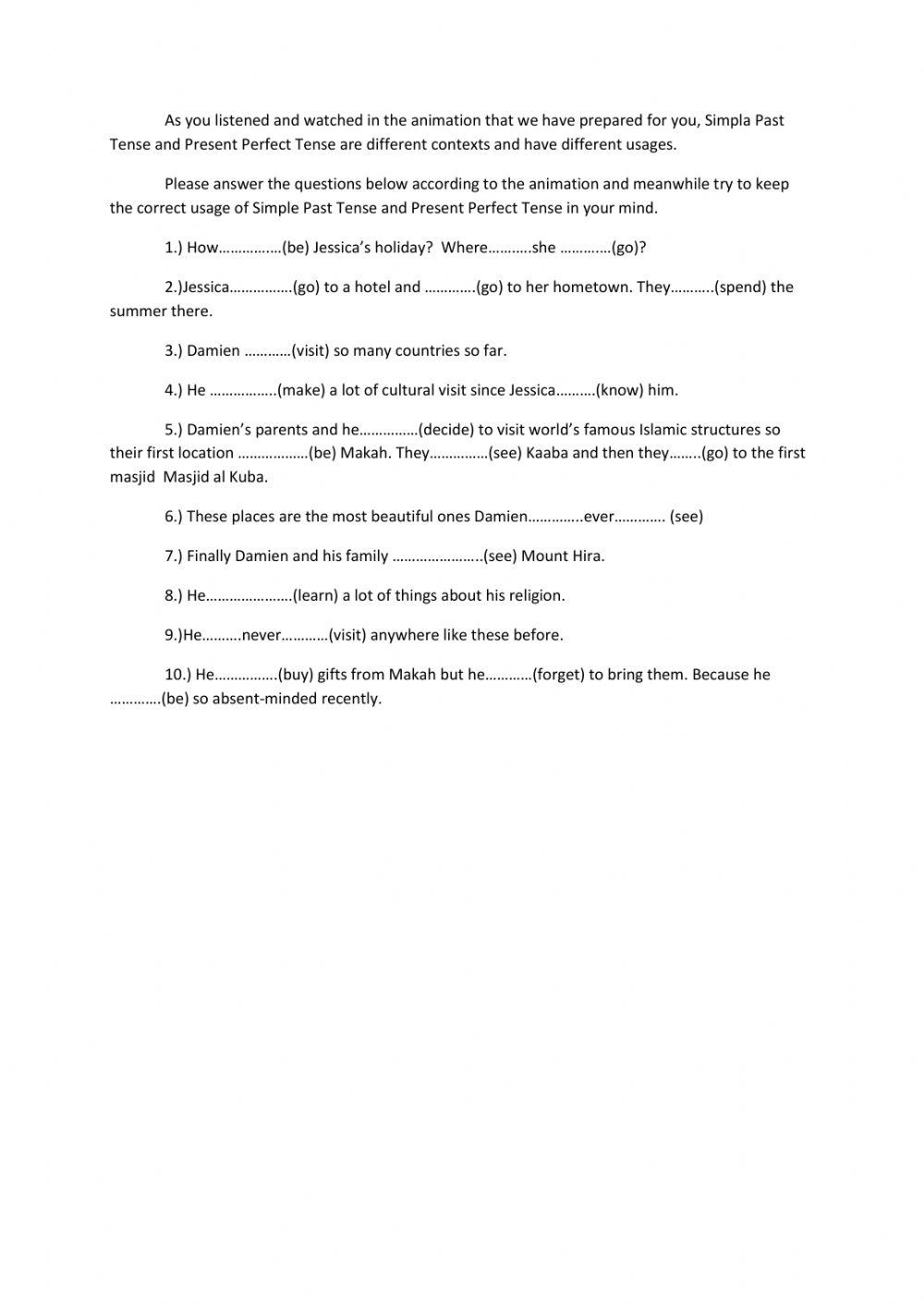 Simple Past Tense vs Present Perfect Tense